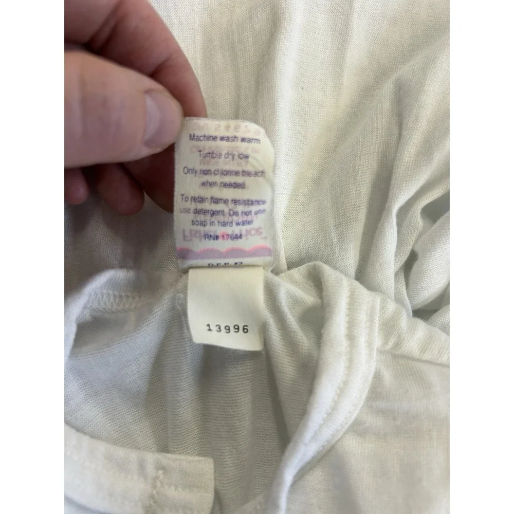 Vintage 80s/90s Fisher-Price Baby Newborn Sleep Gown Made in USA Elastic Bottom